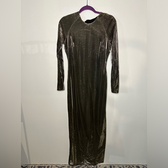 MISTRESS ROCKS Ministry Metallic Thigh Split
Maxi Dress NWT - Picture 5 of 8